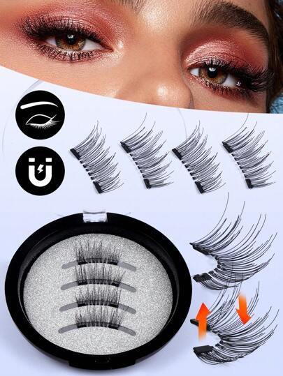 MAGEFY زوج من رموش مغناطيسية نصف عين نوع CC curl، بدون غراء، مع صندوق، أدوات مكياج رموش، رموش عيون قطة طبيعية، مطول لنهاية العين، أدوات مكياج رموش فلوفي صناعية مشابهة للنمر، مثالية للأشخاص ذوي المظهر المرتاح، رموش ميانغا طبيعية، خليط تصميم طبيعي...