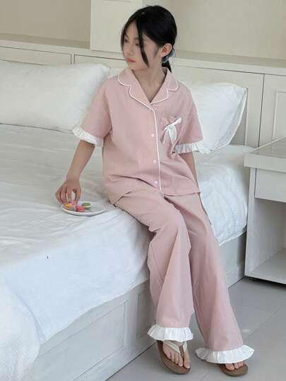 بيجاما DAZY طقم ملابس منزلية مُرتاحة وواسعة للفتيات للخريف