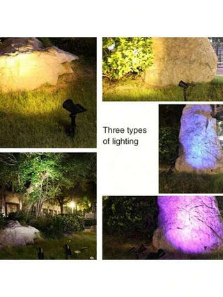 قطعة واحدة ضوء كاشف حديقة بطاقة شمسية، أضواء LED RGB 7 ألوان للأضواء الخارجية للأشجار والمساحات الخضراء، ديكور هالوين. هدية عيد الميلاد، فيلا المناظر الطبيعية ، طريق وفناء. هدايا هالوين، عيد الميلاد،
