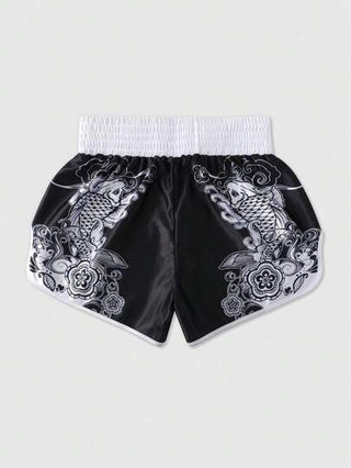 ROMWE MEN Street Life شورتات رياضية رجالية بطبعات الزهور، مناسبة للملاكمة وكرة السلة في الصيف
