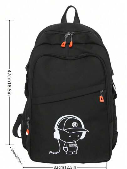 حقيبة ظهر ذات سعة كبيرة بنقش الجرافيتي قطعة واحدة، حقيبة مدرسية كاجوال عصرية مناسبة للجامعة والسفر والأنشطة الخارجية، متعددة المواسم، مناسبة للجنسين