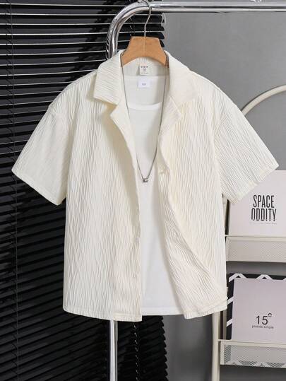 قميص كاجوال للأطفال والمراهقين من الصبية، ارتداء مريح وقابل للتنوع، بياقة مفتوحة وفضفاض ومنسوج ملائم للذهاب للمدرسة والاستخدام اليومي والرحلات الترفيهية وممارسة الرياضة ،مناسب لفصلي الربيع والصيف