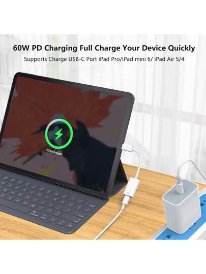 1-3 قطع محول من منفذ USB-C إلى منفذ Lightning Apple مع كبل الشحن، متوافق مع أجهزة 16 ، 15 وما بعد