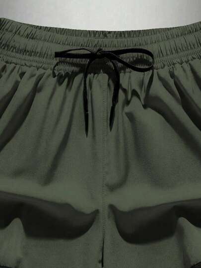 شورتات رجالي أحادية اللون بطباعة رقمية رياضية بسيطة خفيفة وقابلة للتنفس وسريعة الجفاف