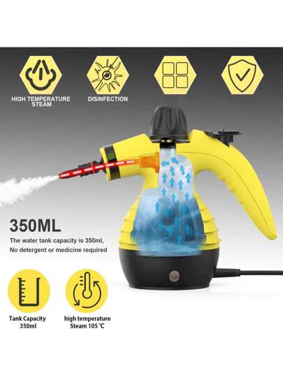 ESUPER مُنَقِّي بالبخار محمول متعدد الأسطح بقوة 1050 وات مع 9 ملحقات - ممسحة بخار منزلية للبلاط والركام والأقمشة المنجدة