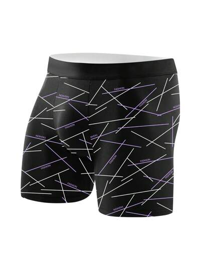 4 أزواج من السراويل القصيرة الرجالية الطويلة ذات الخصر المرتفع المزينة بأنماط أزياء، سراويل داخلية قصيرة مريحة ومطاطية طويلة الطراز، ملابس داخلية رياضية طويلة، ملابس داخلية رجالية جديدة، سراويل ركوب الدراجات