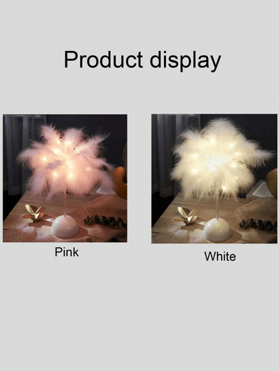 1 قطعة أضواء زخرفية بريشة LED، مصباح طاولة دافئ وعاطفي للزينة داخل غرفة النوم، يعمل بالبطارية، مناسب للهدايا، وحدة إضاءة ساحرة