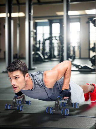 قطعتان مقابض مبطنة على شكل H لحامل الضغط للصدر والذراعين لصالة الألعاب الرياضية بالمنزل، قواعد مضادة للانزلاق ومحمولة مع حقيبة OPP ، معدات لياقة داخلية/خارجية لصالات الألعاب الرياضية للرجال والنساء