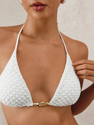 Swim Chiccia بدلة السباحة الصيفية للنساء بحمالات رفيعة، قماش منقط ذو تفاصيل، حمالة صدر موضة وسروال بيكيني ذو رباط جانبي، تانكيني