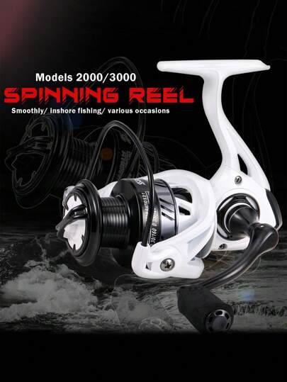 SOUGAYILANG بكرة صيد دوارة بيضاء، بنسبة تروس 5.2:1 للمياه العذبة، الطراز 2000 و3000 بسعة خيط 0.2-0.4مم، ذات بكرة من الألومنيوم وذراع دوران معدنية، بكرة صيد دوارة للصيد البحري وأطعمة السمك كهدية