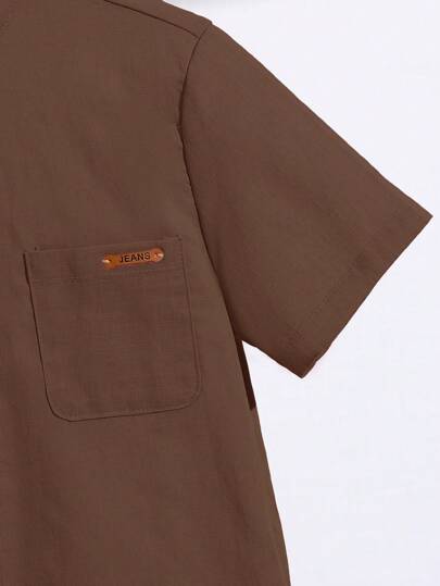 SHEIN قميص قصير الأكمام فضفاض مريح للمراهقين