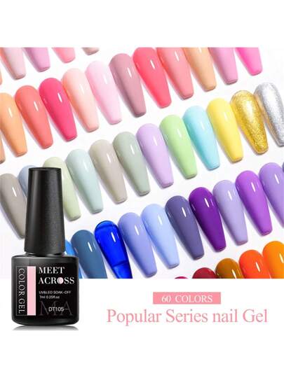 MEET ACROSS 7 قطع/مجموعة طلاء أظافر جل 7 مل مجموعة ألوان الصيف الأكثر مبيعًا (لون بيج، وردي، أحمر، أزرق) طلاء أظافر شبه دائم طويل الأمد، غراء الأظافر، مجموعة هلامي برنيق لعلاج الأظافر بتقنية UV LED، خالي من الكحول للاستخدام المنزلي وصالونات تجميل الأظافر