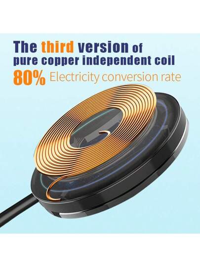 خرج قوي 15 وات، حجم مدمج ذو طاقة كبيرة، دعم المستمر، زاوية دوران 360 درجة مرنة، متوافق مع هواتف سلسلة 12 وما بعدها