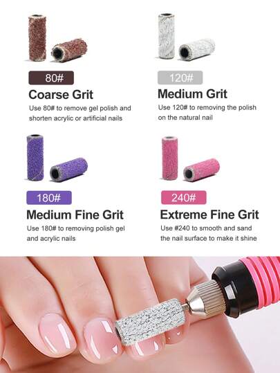 Beautizon Nailartlab مجموعة 61 قطعة من أقراص الصنفرة والريش الصنفرة للأظافر لاستخدام ماكينة ملف الأظافر بأحجام 80/120/180/240 - ملفات أظافر ، أظافر بلورية ، مناكير جل ، أدوات العناية بالأقدام لصالون المنزلي والمحترف