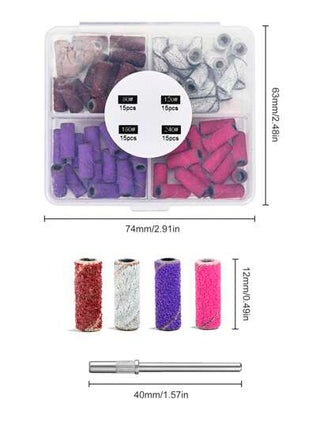 Beautizon Nailartlab مجموعة 61 قطعة من أقراص الصنفرة والريش الصنفرة للأظافر لاستخدام ماكينة ملف الأظافر بأحجام 80/120/180/240 - ملفات أظافر ، أظافر بلورية ، مناكير جل ، أدوات العناية بالأقدام لصالون المنزلي والمحترف