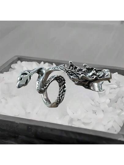 قطعة واحدة حلقة حامل على شكل تنين ، نحت معدني فريد، تصميم واقعي للتنين، تجربة تدخين بدون استخدام اليدين، أنيقة للمدخنين، اكسسوارات حامل السيجارة | اكسسوارات متميزة للمدخن