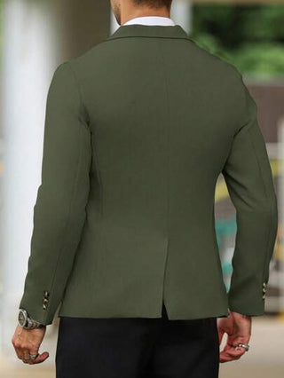 Manfinity Mode بدلة رجالي رسمية طويلة الأكمام بياقة لابل،ملابس رسمية كاجوال للرجال،بدلة رجالي كاجوال أنيقة،ملابس كاجوال عصرية للرجال،بدلة رجالي عصرية