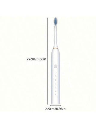 فرشاة أسنان كهربائية مع 6 أوضاع تنظيف - تنظف الأسنان و اللثة بفعالية، فرشاة أسنان كهربائية قابلة لإعادة الشحن عبر منفذ USB، تأتي مع 4 رؤوس فرشاة بديلة، مناسبة للبالغين، متوفرة باللون الأسود والأبيض والوردي، هدية مميزة.