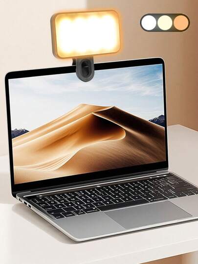 1 لمبة مصباح كليب صغيرة قابلة للشحن بمنفذ USB، 3 أوضاع إضاءة، تعمل بالبطارية و USB، متوافقة مع أجهزة 15/14/13/12/11 برو XS وA72/A71/A52/A51، لاستخدامها مع الهواتف المحمولة والكاميرات لتصوير الفيديو والصور وإجتماعات Zoom، قابلة للتثبيت بمشبك أمامي وخلفي، ب