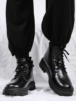 أحذية رجالية موضة جديدة، أحذية كاجوال خارجية مانعة للانزلاق، أحذية رياضية رجالية عالية الرقبة بنعل سميك