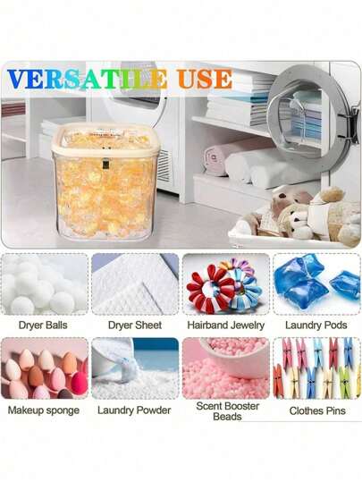 حاوية تخزين لكبسولات المنظفات، صندوق موزع لمساحيق أو أقراص الغسيل مع غطاء محكم وكوب، منظم لغرفة الغسيل لحافظات الغسالة والغسالة الأطباق