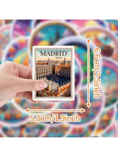 50 قطعة ملصقات سفر أوروبية ، ملصقات مدن ، ملصقات كرتونية ، ملصقات سفر عتيقة ، ملصقات دول ، ملصقات العالم ، ملصقات فينيل مقاومة للماء لزجاجة المياه والكمبيوتر واللاب توب والهاتف والحقيبة والدفتر والثلاجة