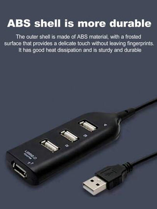 محطة إرساء متعددة الوظائف 4 في 1 منفذ USB 2.0 ، وحدة توزيع محمولة مع إمكانية التشغيل والإيقاف، للكمبيوتر المحمول والهاتف والأقراص الومضية والماوس وقارئات البطاقات والأجهزة اللوحية والطابعات والكاميرات وجميع الملحقات USB