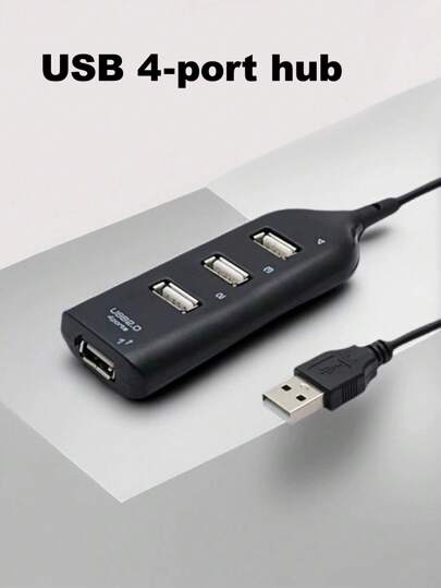 محطة إرساء متعددة الوظائف 4 في 1 منفذ USB 2.0 ، وحدة توزيع محمولة مع إمكانية التشغيل والإيقاف، للكمبيوتر المحمول والهاتف والأقراص الومضية والماوس وقارئات البطاقات والأجهزة اللوحية والطابعات والكاميرات وجميع الملحقات USB