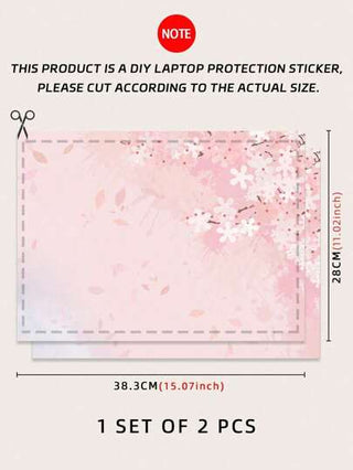 ملصقات لابتوب 15 انش نمط زهر DIY 2 قطع
