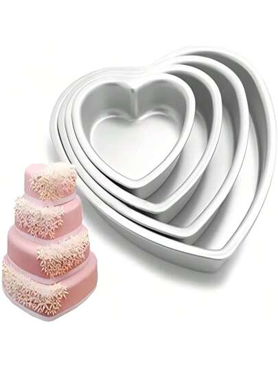 قالب صنع كعكة على شكل قلب من الأنود، مقاس 4/5/6/8 بوصة من الألومنيوم غير لاصق قابل للإزالة في الأسفل، مناسب لأعياد الفلانتين، عيد الميلاد، الزفاف، حفلات رأس السنة، مناسب لمحلات الحلويات، الكيك المنزلي، كيك الشيفون، صنع الكريمشيز| زخرفة كيك أنيقة|...