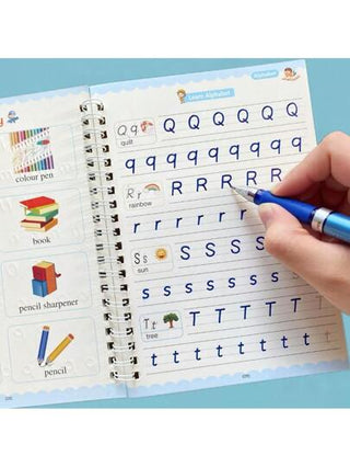 أدوات مكتبية ومدرسية كراسة من 16 صفحة بأحرف إنجليزية مجوفة، كراسة تمارين الخط الإنجليزي لممارسة الخط وتعلم الخطوط، كتاب تمارين الكتابة الإنجليزية ، لوازم مدرسية ، العودة إلى المدرسة
