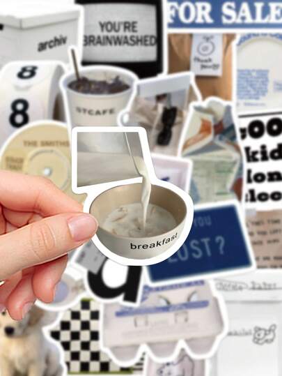 57 قطعة ملصقات زخرفية عتيقة للحاسب المحمول، الدفتر، غطاء الهاتف، ملصقات زخرفية، لوازم مدرسية، العودة للمدرسة