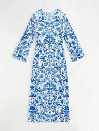 Swim Mulvari غطاء شاطئ نسائي بأكمام طويلة مطبوع عليه الأزهار للموسم الربيعي/الصيفي بطراز بوهيمي