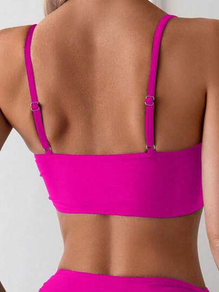 Swim Basics بكيني نسائي ذو موحد اللون ، مناسب للشاطئ والمنتجع السياحي