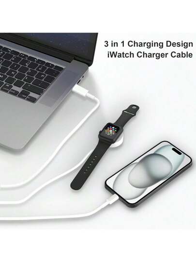 شاحن USB آخر طراز A/نوع-C ، كابل شحن متعدد الوظائف، شحن سريع متوافق مع ساعة سلسلة الترا/SE/9/8/7/6/5/4/3/2/1، متوافق مع 16/15/14/13/12/11، مناسب للمكتب والسكن والشاحن اللاسلكي المنزلي