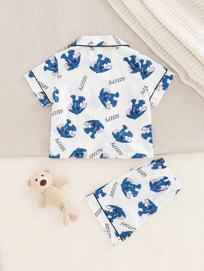 مايوه حريمي قطعة واحدة مجموعة بقطعتين للأطفال البالغين من البنين، تتكون من كرديجان بأكمام قصيرة برسوم ولافتة للرأس الأرنب الأزرق المستوحى من الكرتون وشورت، بيجاما مريحة