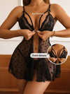 Classic Sexy مجموعة 2 قطعة من الملابس الداخلية المثيرة للنساء، بتصميم قلب المفرش الشبكي الدانتيل