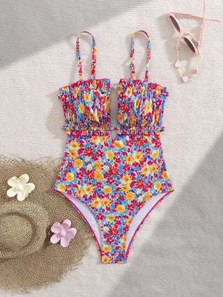 مايوه حريمي قطعة واحدة Swim Mod بدلة سباحة حريمي من قطعة واحدة مع ربطة الصدر، تريم من الدانتيل، أشرطة قابلة للإزالة، ملابس شاطئ صيفية