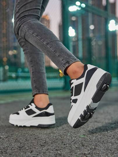 أحذية رياضية خارجية للأطفال مع عجلات قابلة للإزالة، أحذية تزلج متعددة الأغراض