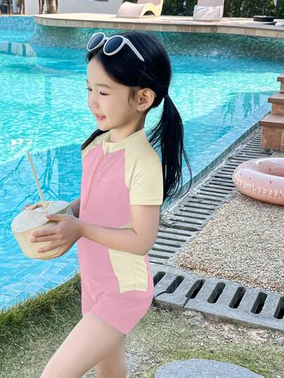 DAZY قطعة واحدة من ملابس السباحة للفتاة الصغيرة، للموسم الانتقالي