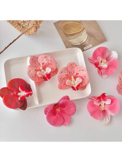 زوج واحد من أحذية الزينة المزينة بزهور الفراشة ونجمة البحر، ديكور للشعر والإكسسوارات اليدوية للزينة والمطرزات والكعك واحتفالات أعياد الميلاد والحفلات الراقصة بدون مشبك