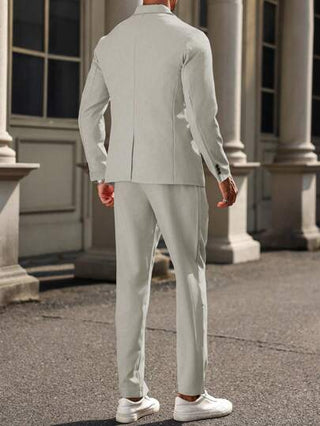 Manfinity Mode بدلة رجالية أنيقة ذات صدر واحد، من جاكيت وبناطيل