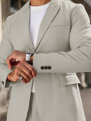 Manfinity Mode بدلة رجالية أنيقة ذات صدر واحد، من جاكيت وبناطيل