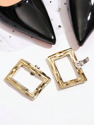 زوج واحد من إكسسوارات وأزرار معدنية أنيقة للأحذية قابلة للفصل والتثبيت، مناسبة للنساء لأحذية الكعب العالي والأحذية المسطحة والصنادل والأحذية الكاجوال