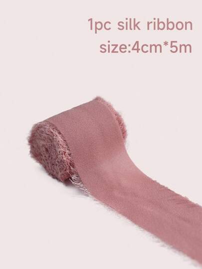 لفة واحدة من شريط الشيفون الوردي الغامق ذي الحواف المبهرة ،4*500 سم شريط هدايا ذو موحد اللون،ديكور باقات الزفاف،مستلزمات حرفية DIY،ديكور بطاقات الدعوة للزفاف،شريط تغليف هدايا عيد الميلاد،ديكور قصات الشرائط والعقد على الطراز الأنيق،مستلزمات الحفلات