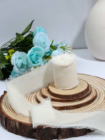 1 لفة من شريط الشيفون البيج الأبيض ذو الحواف المزررة، 4*500 سم شريط لتغليف الهدايا بلون أحادي، ديكور أعراس الحواف الزهرية ، لوازم الحرف اليدوية ، ديكور كروت الدعوة الزفاف، شريط لتغليف هدايا عيد الميلاد، ديكور وعقد نمط INS