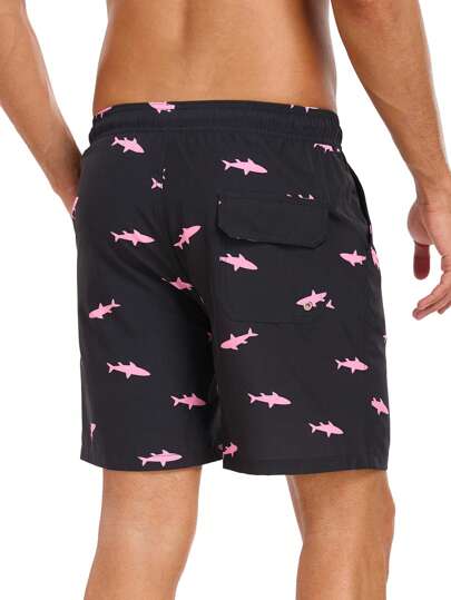 بناطيل رياضية للرجال بتصميم جديد 2 في 1 مع بطانة ضاغطة و طول 5 بوصات ، شورتات رياضية للشاطئ سريعة الجفاف مزودة بجيوب مع سحاب ومقاومة الاحتكاك ،بتصميم هاواي VG552-14