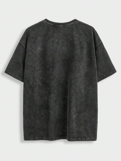 Manfinity Joysei قميص تي شيرت رجالي كبير الحجم بطبعة كاليفورنيا الرجعية، لون مختلط أسود، أكمام قصيرة، مناسب كهدية للصديق والارتداء في الخارج، تي شيرت كاليفورنيا الرجعي، شعار تي شيرت رجالي