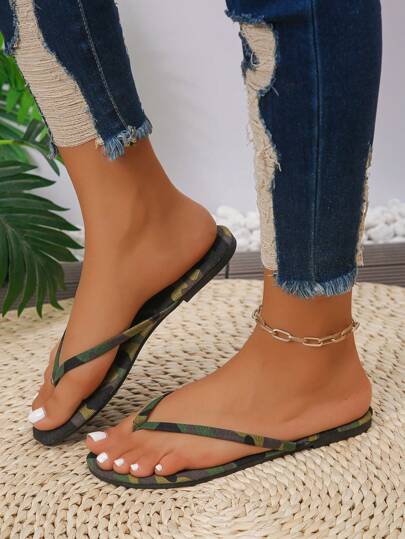 شبشب سيدات قابل للعكس بلون متباين، كلاسيكي بوهيمي عادي مريح