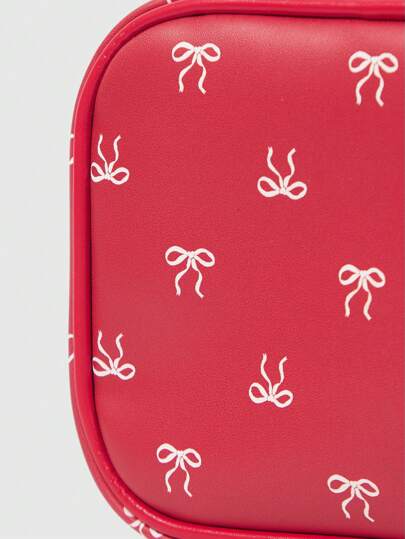 ROMWE Kawaii كيس تنظيم شفاف مطبوع عليه فراشات للسفر، حقيبة تخزين محمولة للمكياج والمستحضرات